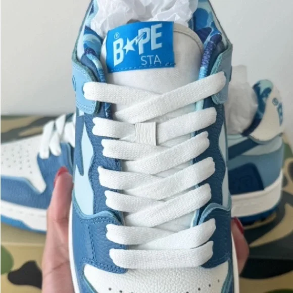 Bape Blue and White Sneakers